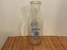 VIntage Diarydale Milk Co.Meyersdale, Pa bottle blue pro-glazed lettering 1 qt. picture