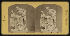 Uncle Ned's School 1873 African American Girl Teaching Man to Read Stereograph picture