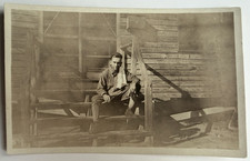 c1918 RPPC WWI Soldier Camp Scene Shaving Portrait Postcard picture