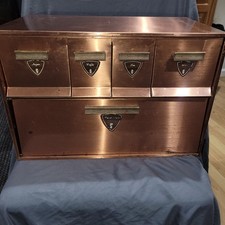 Vintage Garner Copper Colored Sugar Tea Flour Coffee Bread Box Kitchen Canisters picture