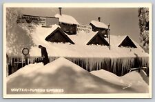 Winter in Running Springs, California. General Store. Real Photo Postcard. RPPC. picture