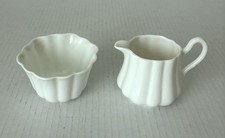 White Royal Ardalt Bone China Creamer & Sugar Bowl Made In England Mid Century picture