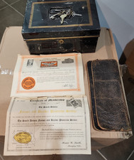 1928 1933 Ephemera S Dakota Certificates Leather Pouch Tin Deed Box VTG Keys Lot picture