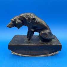 FRIEDRICH GORNIK SIGNED AUSTRIAN VIENNA BRONZE SETTER DOG ON DESK INK BLOTTER picture