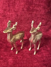 Solid Brass Deer Figurine Pair Collectibles Decorative Deer Statues (small) picture