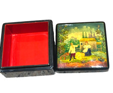 🔥LOOK🔥 EARLY UKRAINIAN XUTOR 1970’s BEAUTIFUL GENUINE USSR MSTERA LACQUER BOX picture