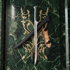 Thranduil's Sword from Lord of the Rings Elven Steel with Scabbbard Plaque Gift picture