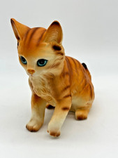 Vintage Lefton Porcelain Orange Cat Blue Eyes Figurine Japan H6364 picture