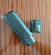 Coach Black Leather Cigar Holder and Cutter picture