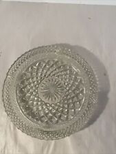 Vintage Clear Heavy Crystal Cut Glass 8.5” Round Ashtray in Excellent Condition picture
