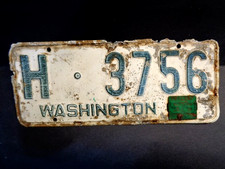 1950-1953  vintage  Washington State License Plate  Single ( # H-3756) picture