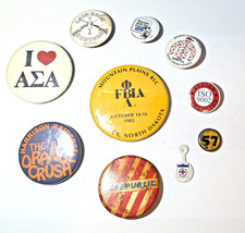 VTG Mixed Old Button Badges Pins Lot Red Cross FBLA ISO FBLA SNOOPY FACEBOOK picture