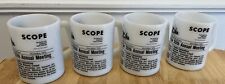 4 Federal Milk Glass Coffee Mugs Advertising Print 1974 GC Coop White Vtg picture