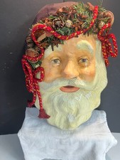 VINTAGE LARGE PAPER MACHE SANTA CLAUSE FACE picture