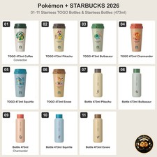 Pokemon Starbucks 2026 Tumbler Bottle Mug Pikachu Eevee Japan Limited Choice picture