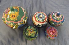 Lot Of 5 Hand Painted Gourds From Mexico picture