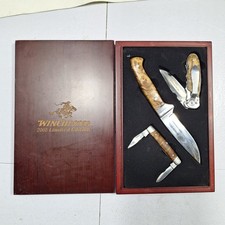 WINCHESTER 2008 LIMITED EDITION BURL WOOD KNIFE SET - 3 Knife Set - Rare Set picture
