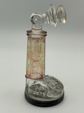 Antique Victory Glass Jeannette PA Candlestick Telephone Candy Container 5” picture