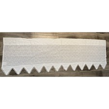 Vintage 1970’s White Eyelet Sleeve Valance Curtain Farmhouse/Cottage Style 57-58 picture