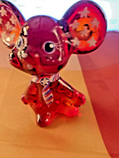 Fenton Glass Ruby Red Mouse Hand Painted Christmas Theme , SIGNED M.HART SWEET picture