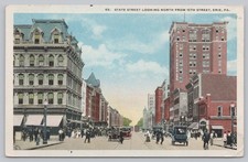 State Street looking north from 10th street, Erie PA Pennsylvania 1920s Postcard picture