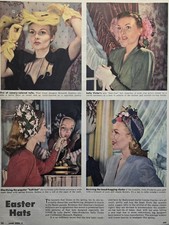 Easter Hats Magazine Feature 1944 - Starlet Louise Currie Cloche Four Styles picture