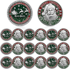 20 Pcs Santa Claus Challenge Coin Bulk Merry Christmas Challenge Coins Always Be picture