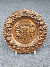Vintage Copper Plate Wall Hanging Languedoc France 7.5