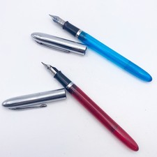 Vintage 1960s Transparent Body Blue & Red Sheaffer Fountain Pens with 304 Nib picture