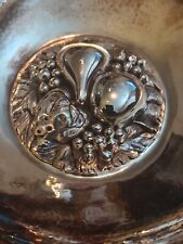 Vintage  Hammered Repousse Fruit Silverplate Bowl 1.75