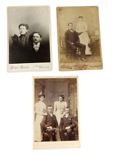 3 Antique Victorian Photo Cabinet Card Couples Wilson Matthews OHIO Genealogy picture