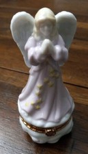 WORRY ANGEL Porcelain Trinket Box By Roman Inc. Excellent Condition picture