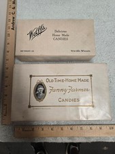 vintage lot of 2, empty candy boxes, undated, fanny farm & wolff's picture