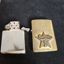 Marlboro Longhorn Star Metal Brass Zippo Oil Lighter 1991  Rare  picture