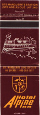 Hotel Alpine Inn Ste Marguerite Station QC Vintage Matchbook Cover 1970s-80s picture