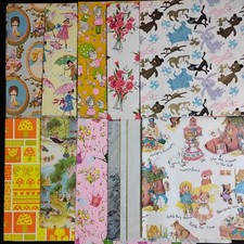 10 Sheet NOS VINTAGE GIFT WRAPPING PAPER LOT Baby Bridal Shower Wedding Birthday picture