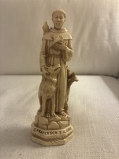 Vintage S. Francesco E IL Lupo Sculpture Creart Italy Signed Artist -  C. Ueder picture
