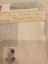 1019 CIVIL WAR CONFEDERATE CHIEF OF SCOUTS HENRY WATTERSON SIGNATURE STAFF CSA picture