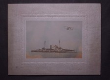 Imperial Japanese Navy Battleship “Kashima” with Maurice Farman Seaplane Photo picture