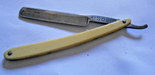WW1 VINTAGE CUT THROAT RAZOR 1930s SOLID BRAND GERMANY PEARL HANDLE RARE picture