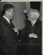 1938 Press Photo Boxer Gene Tunney chats with Vice President John Garner picture