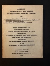 Agreement between PRR and Machinists, Metal workers and Boilermakers. 1952 picture
