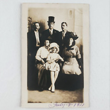Named Sacramento Family Group RPPC Postcard c1911 Top Hat Real Photo Art B1098 picture