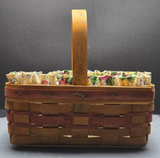 Longaberger Handwoven Basket with Original Floral Fabric Liner Dresden Ohio USA picture