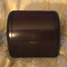Brown Wood Grain Lidded Wooden Trinket Box, Rectangle, Abstract Theme. signed picture