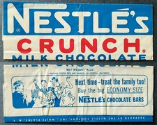 US Candy Wrapper NESTLE's CRUNCH MILK CHOCOLATE Vintage 1950's 5130-4 picture