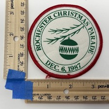 Vintage 1987 Rochester Michigan Christmas Parade Embroidered Patch Souvenir MI picture