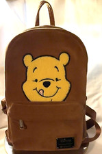 VTGE LOUNGEFLY DISNEY RARE WINNIE THE POOH CORDUROY EMBROIDERED BROWN BACKPACK picture