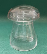 Vtg 1970s Libbey Crystal Creations Mushroom Clear Glass Jar Apothecary Canister picture