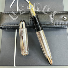 💥 Hot MONTBLANC Heritage Silver Barley Fountain Pen Rare Luxury VIP Gift Set picture